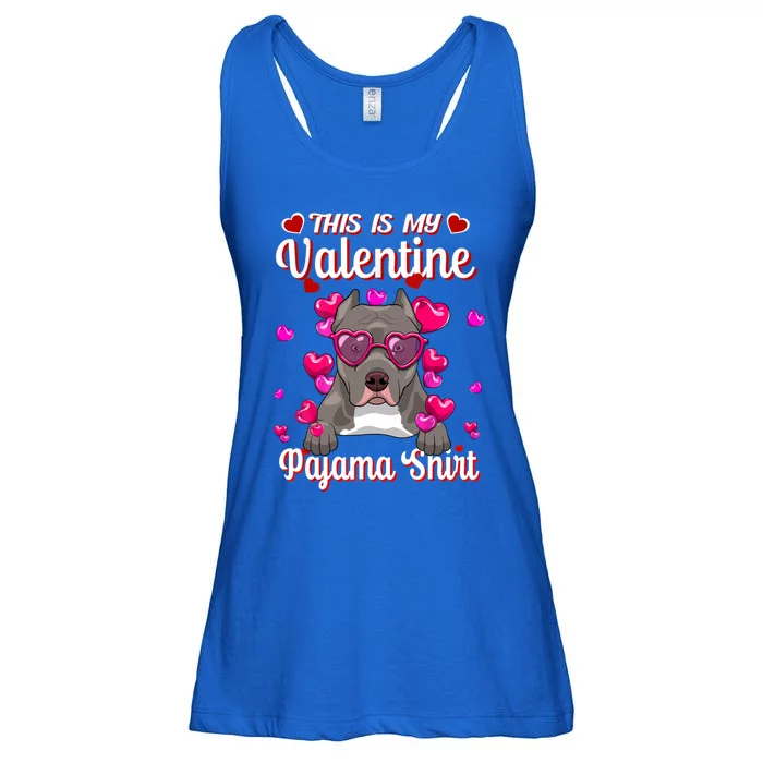 This Is My Valentine Pajama Gift Pitbull Lovers Cute Gift Ladies Essential Flowy Tank