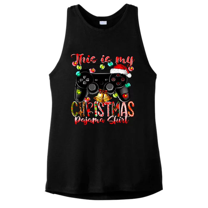 This Is My Christmas Pajama Ladies Tri-Blend Wicking Tank