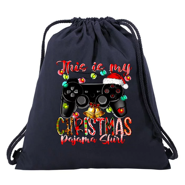 This Is My Christmas Pajama Drawstring Bag