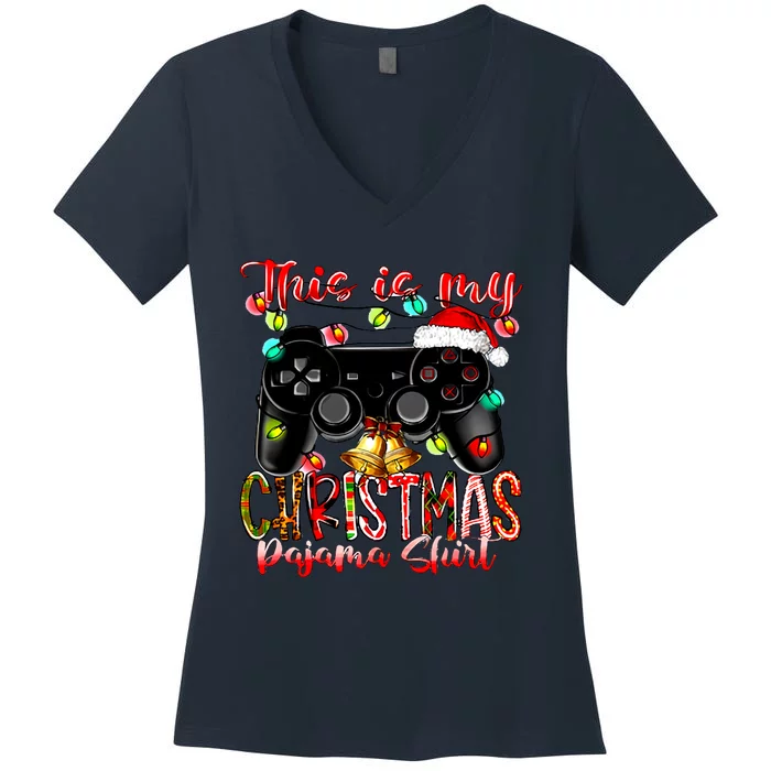 This Is My Christmas Pajama Women's V-Neck T-Shirt