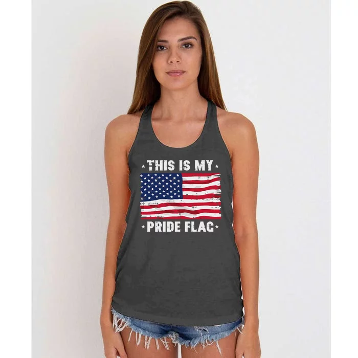 This Is My Pride Flag America Anti Lgbtq Patriot Women's Knotted Racerback Tank