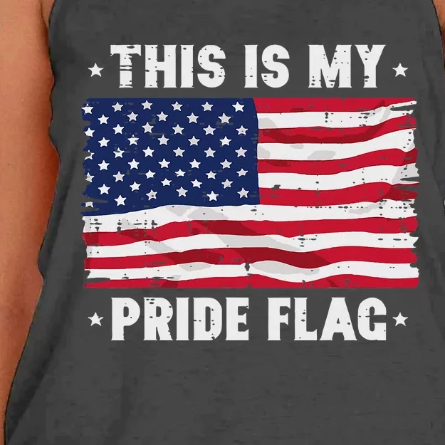 This Is My Pride Flag America Anti Lgbtq Patriot Women's Knotted Racerback Tank