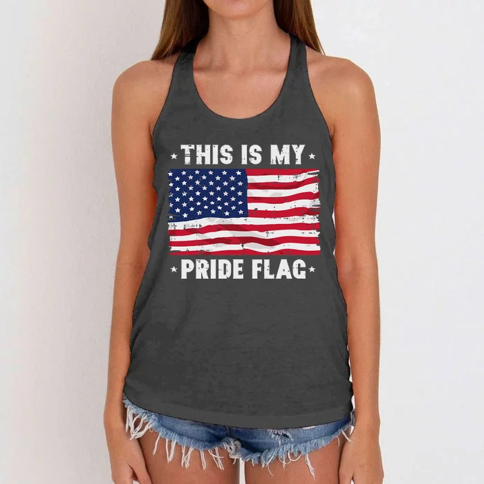 This Is My Pride Flag America Anti Lgbtq Patriot Women's Knotted Racerback Tank