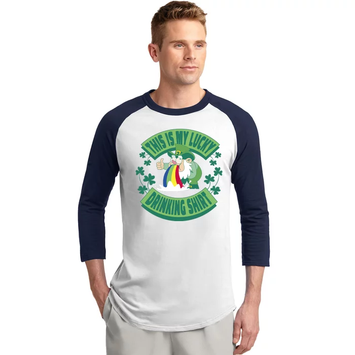 This Is My Lucky Drinking Shirt St Patricks' Day Baseball Sleeve Shirt