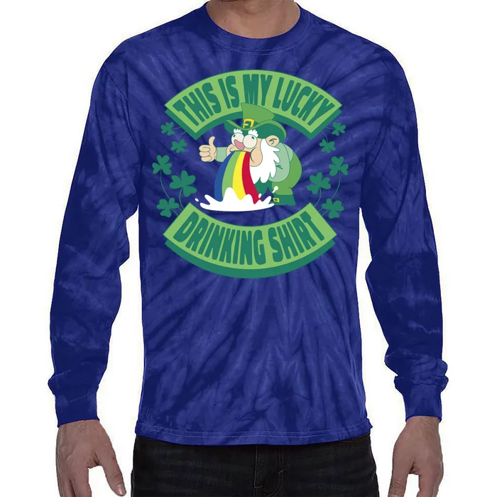 This Is My Lucky Drinking Shirt St Patricks' Day Tie-Dye Long Sleeve Shirt