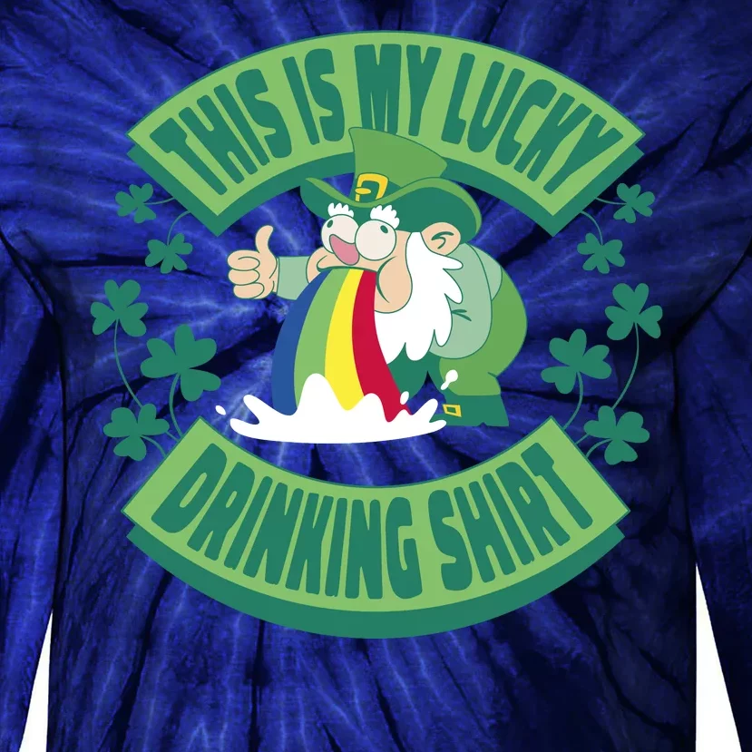 This Is My Lucky Drinking Shirt St Patricks' Day Tie-Dye Long Sleeve Shirt