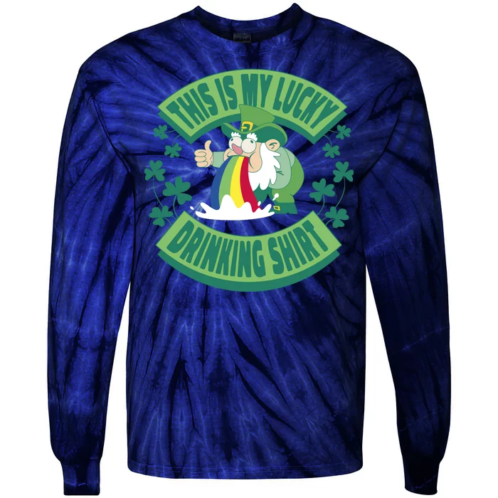 This Is My Lucky Drinking Shirt St Patricks' Day Tie-Dye Long Sleeve Shirt