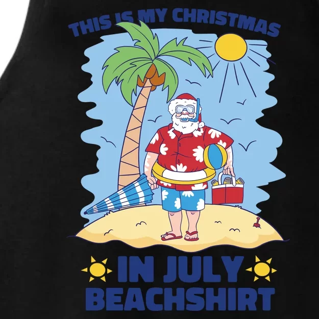 This Is My Christmas In July Beachshirt Santa Ladies Tri-Blend Wicking Tank