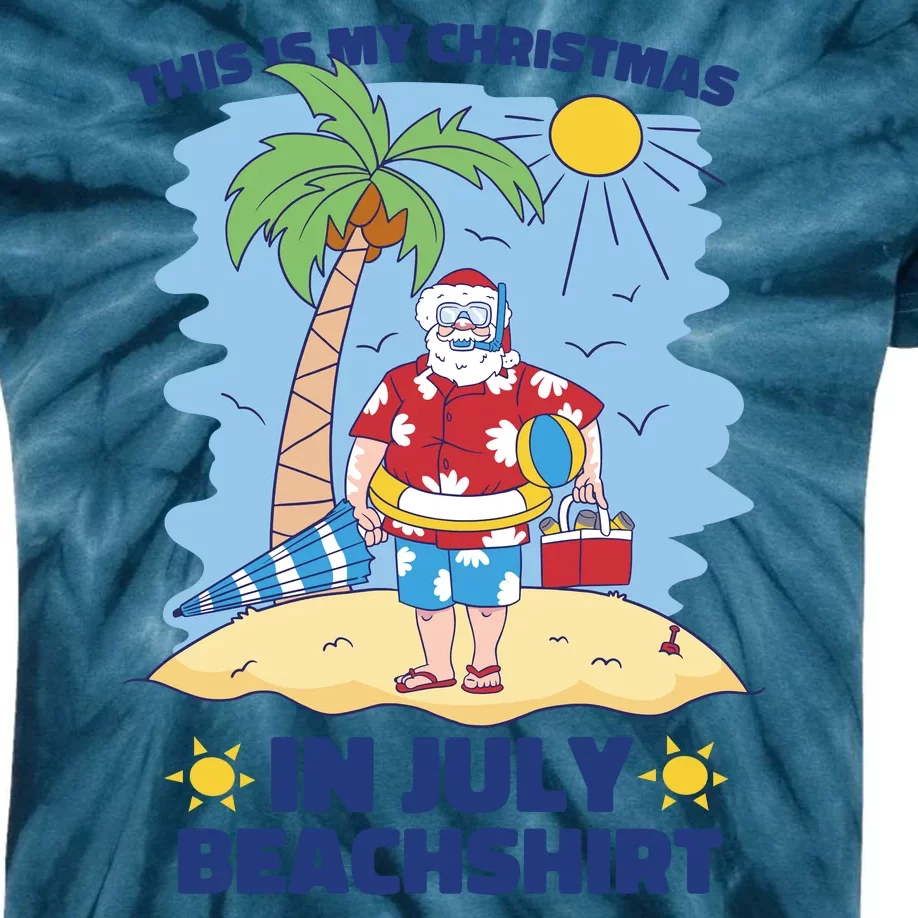 This Is My Christmas In July Beachshirt Santa Kids Tie-Dye T-Shirt