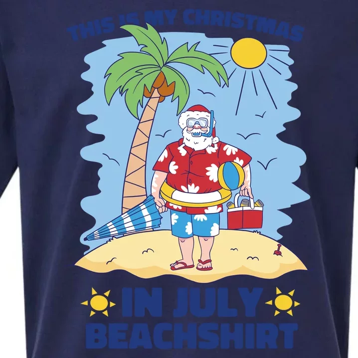 This Is My Christmas In July Beachshirt Santa Sueded Cloud Jersey T-Shirt