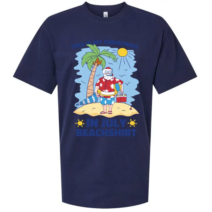 This Is My Christmas In July Beachshirt Santa Sueded Cloud Jersey T-Shirt