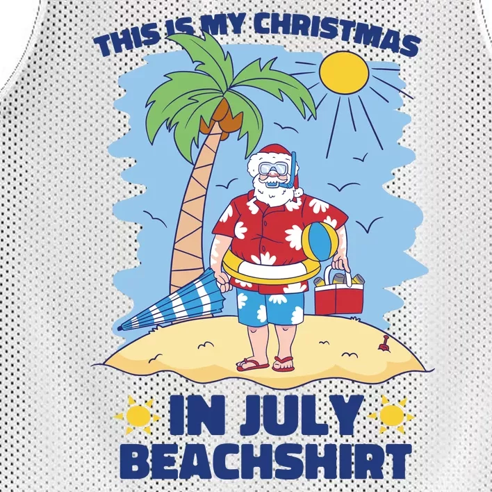 This Is My Christmas In July Beachshirt Santa Mesh Reversible Basketball Jersey Tank