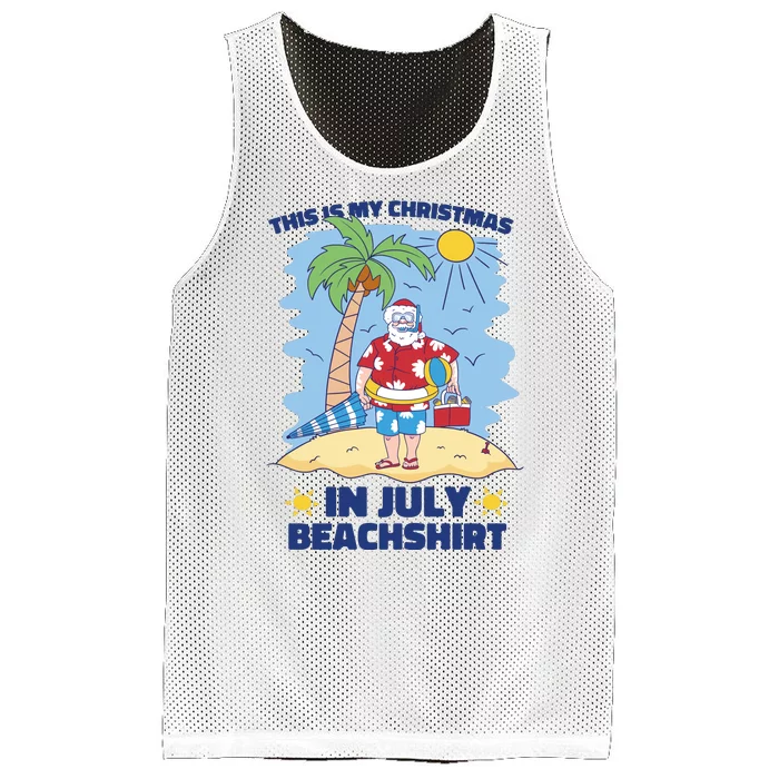 This Is My Christmas In July Beachshirt Santa Mesh Reversible Basketball Jersey Tank