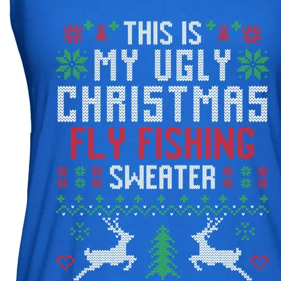 This Is My Ugly Christmas Fly Fishing Sweater Fisher Cool Gift Ladies Essential Flowy Tank