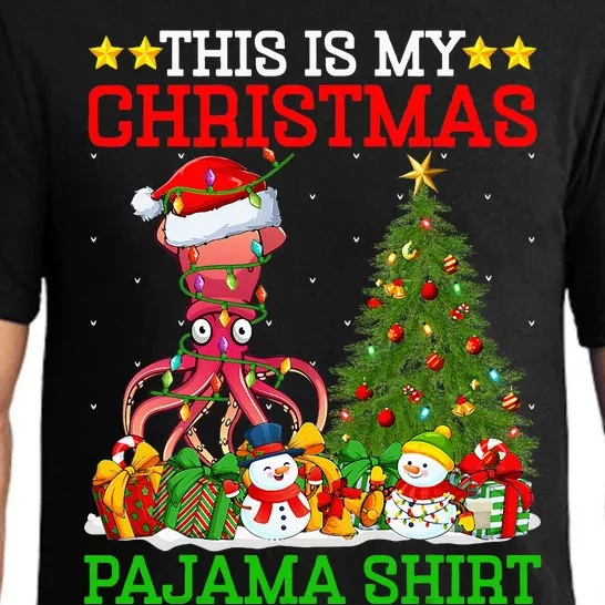 This Is My Christmas Tree Pajamas Lights Squid Christmas Pajama Set