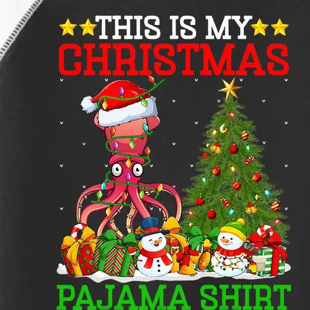 This Is My Christmas Tree Pajamas Lights Squid Christmas Toddler Fine Jersey T-Shirt