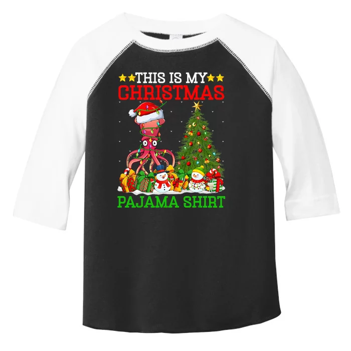 This Is My Christmas Tree Pajamas Lights Squid Christmas Toddler Fine Jersey T-Shirt