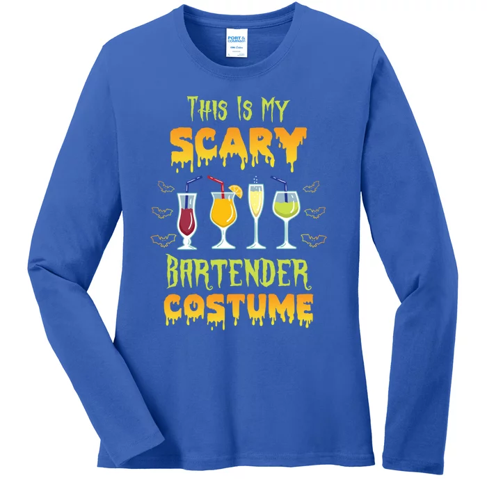 This Is My Scary Bartender Costume Halloween Bartender Cool Gift Ladies Long Sleeve Shirt