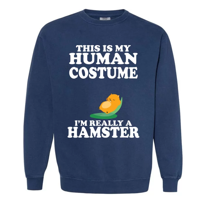 This Is My Human Costume Im Really A Hamster Shirts Garment-Dyed Sweatshirt