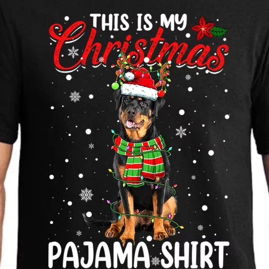 This Is My Christmas Pajama Cute Rottweiler Dog Santa Xmas Funny Gift Pajama Set