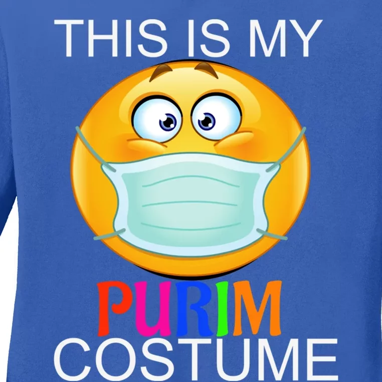 This Is My Purim Costume Funny Jewish Face Mask Gift Ladies Long Sleeve Shirt