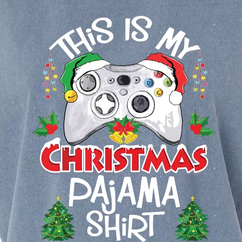 This Is My Christmas Pajama Santa Hat Gamer Video Game Games Garment-Dyed Women's Muscle Tee