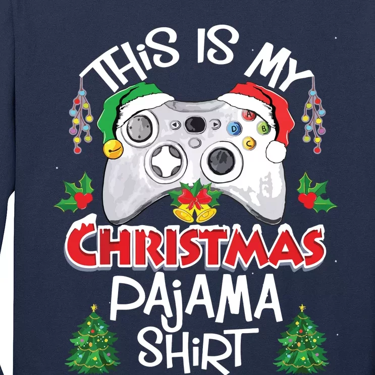 This Is My Christmas Pajama Santa Hat Gamer Video Game Games Long Sleeve Shirt