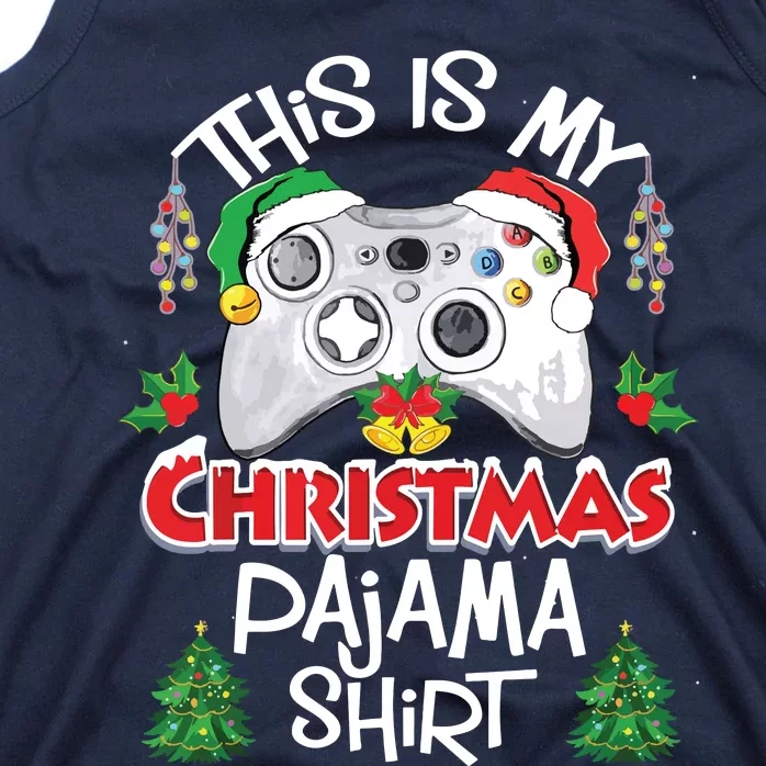 This Is My Christmas Pajama Santa Hat Gamer Video Game Games Tank Top