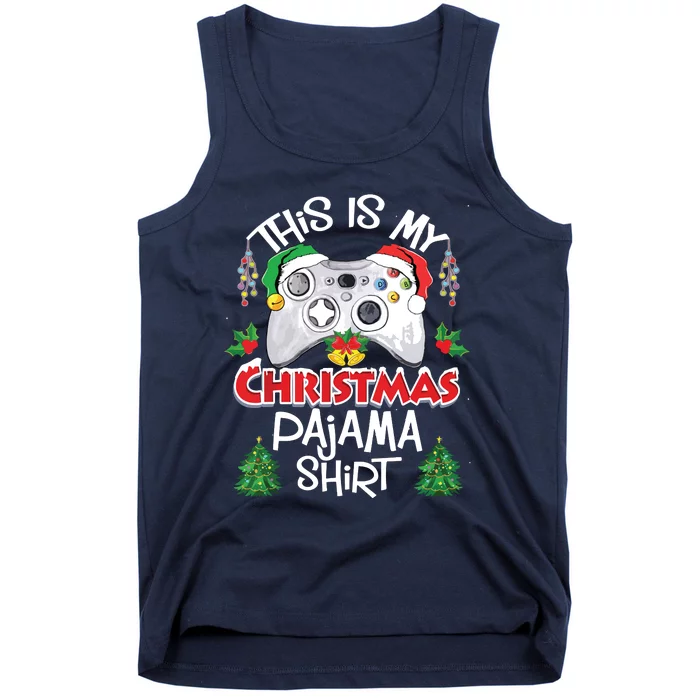 This Is My Christmas Pajama Santa Hat Gamer Video Game Games Tank Top