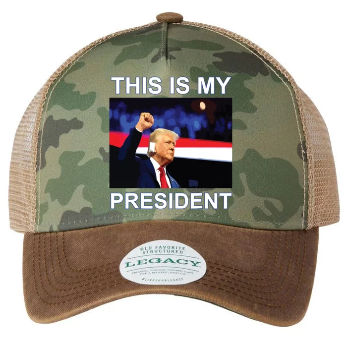 This Is My President 2024 Funny Political Quotes Legacy Tie Dye Trucker Hat