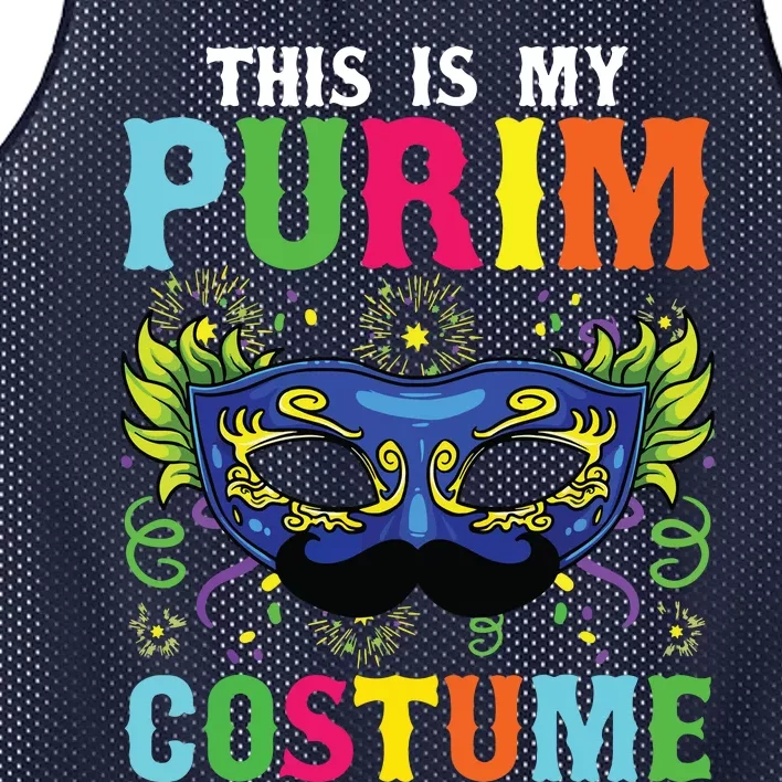 This Is My Purim Costume I Jewish Happy Purim Mesh Reversible Basketball Jersey Tank