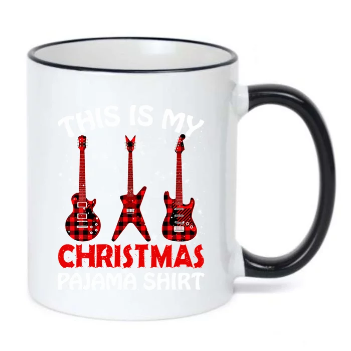 This Is My Christmas Pajama Funny Guitar Xmas Music Lover Gift Black Color Changing Mug