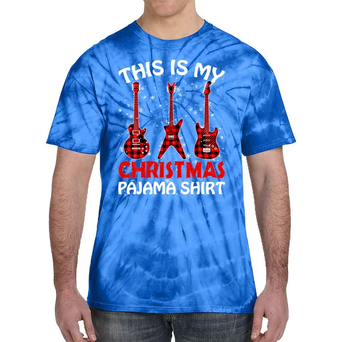 This Is My Christmas Pajama Funny Guitar Xmas Music Lover Gift Tie-Dye T-Shirt