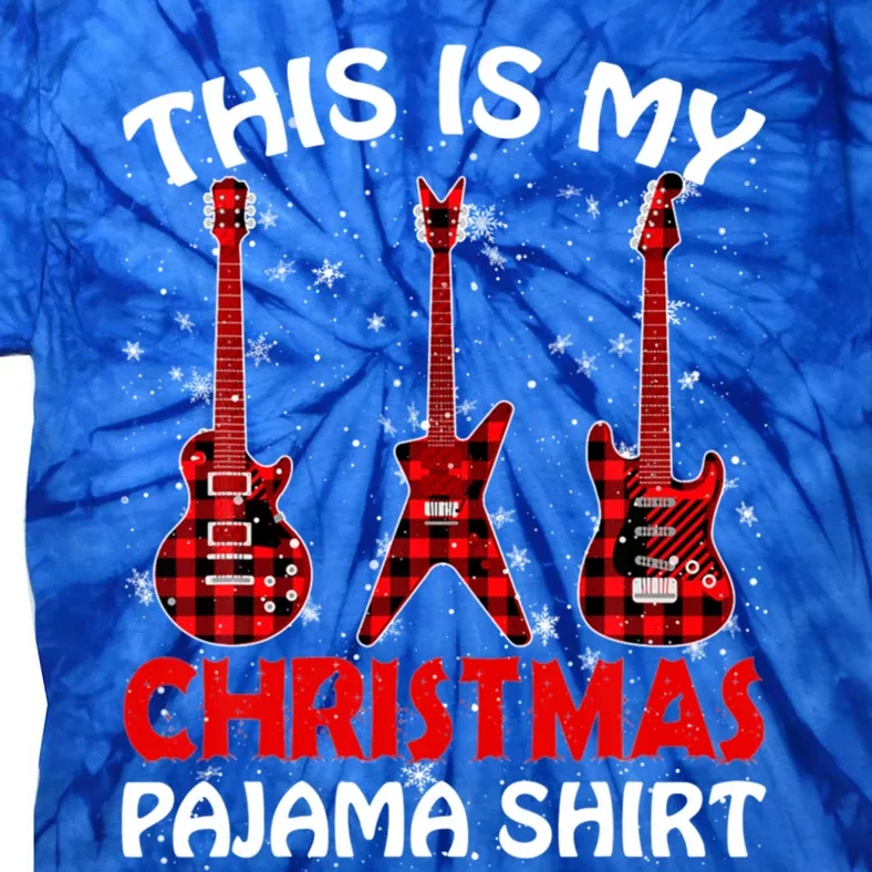 This Is My Christmas Pajama Funny Guitar Xmas Music Lover Gift Tie-Dye T-Shirt