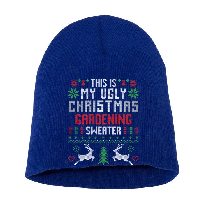 This Is My Ugly Christmas Gardening Sweater Gardener Gift Short Acrylic Beanie