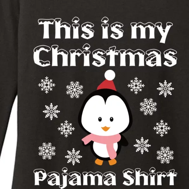 This Is My Christmas Pajama Cute Penguin Womens CVC Long Sleeve Shirt