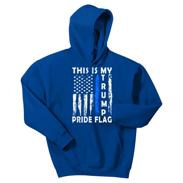 This Is My Pride Flag American 4th Of July Pro Trump Gift Kids Hoodie