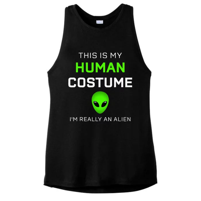 This Is My Human Costume For Alien Halloween Ladies Tri-Blend Wicking Tank