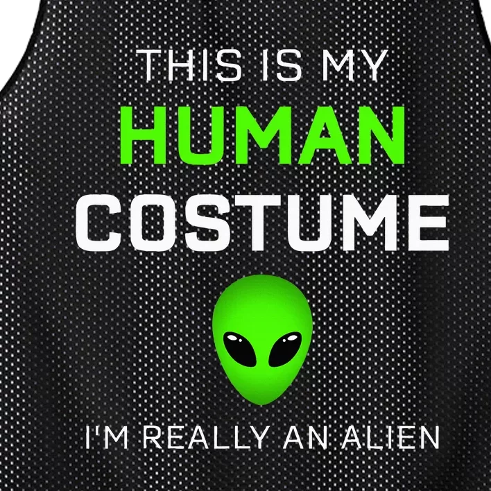 This Is My Human Costume For Alien Halloween Mesh Reversible Basketball Jersey Tank