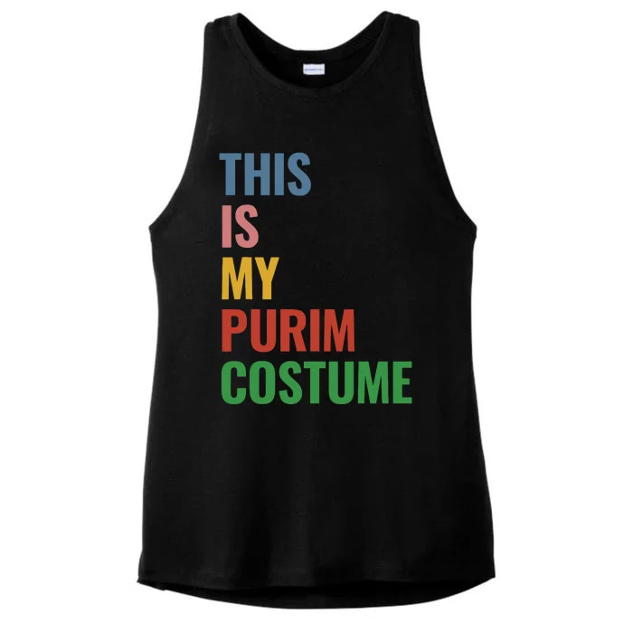 This Is My Purim Costume Ladies Tri-Blend Wicking Tank