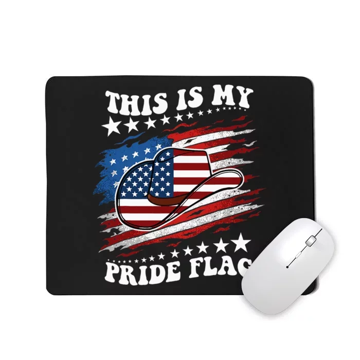 This Is My Pride Flag Usa American 4th Of July Cow Hat Mousepad