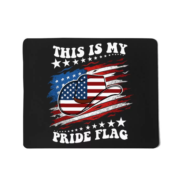 This Is My Pride Flag Usa American 4th Of July Cow Hat Mousepad