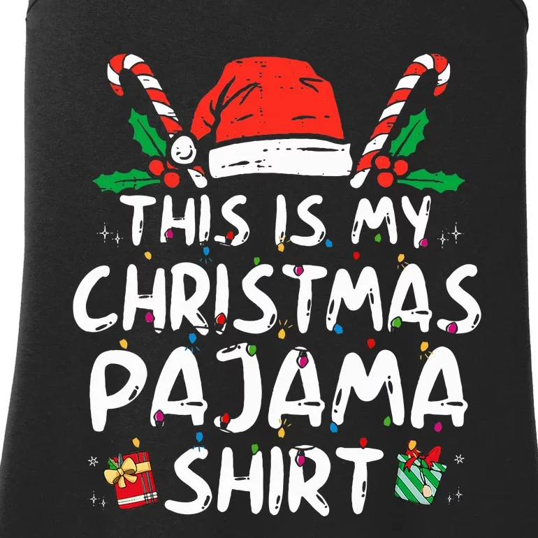 This Is My Christmas Pajama Funny Xmas PJs Ladies Essential Tank