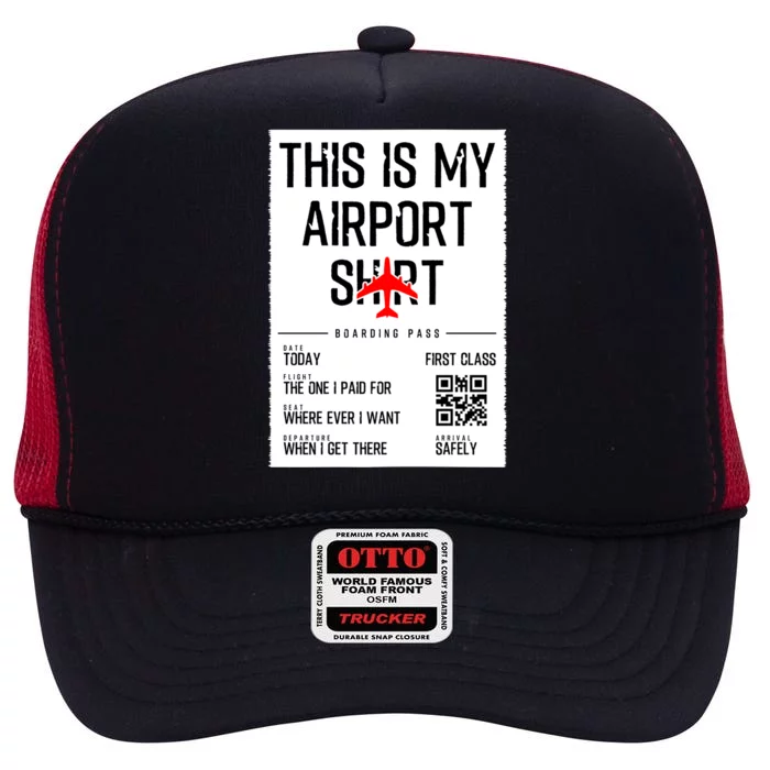 This Is My Airpor Family Travel Meaningful Gift High Crown Mesh Trucker Hat