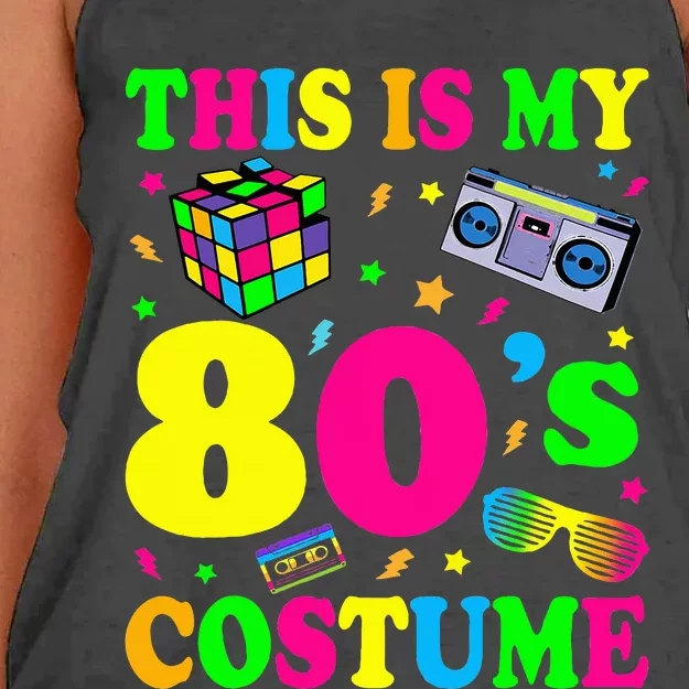 This is my 80's Costume Outfit Gifts Eighties Retro Party Women's Knotted Racerback Tank