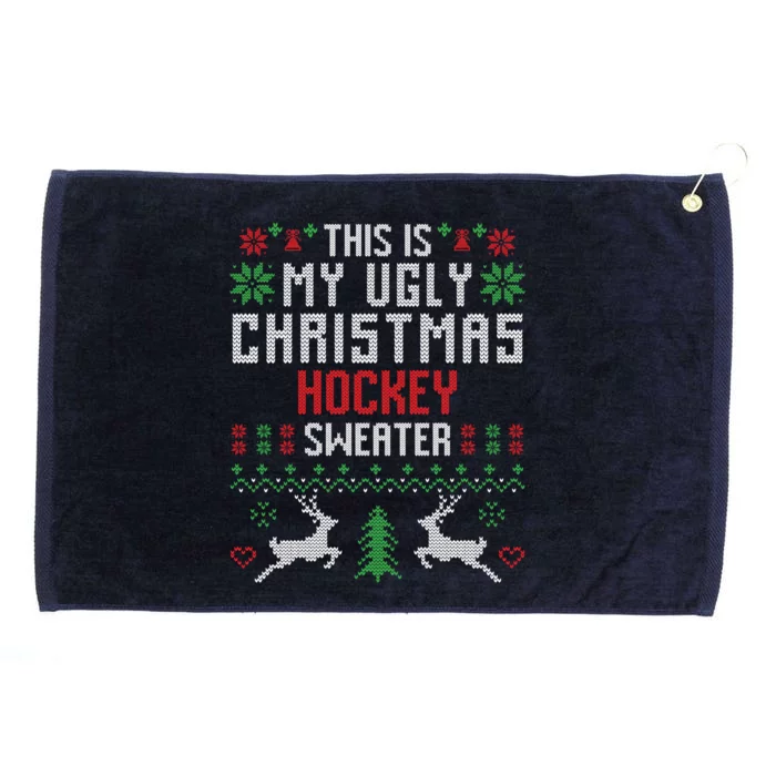 This Is My Ugly Christmas Hockey Sweater Hockey Player Gift Grommeted Golf Towel