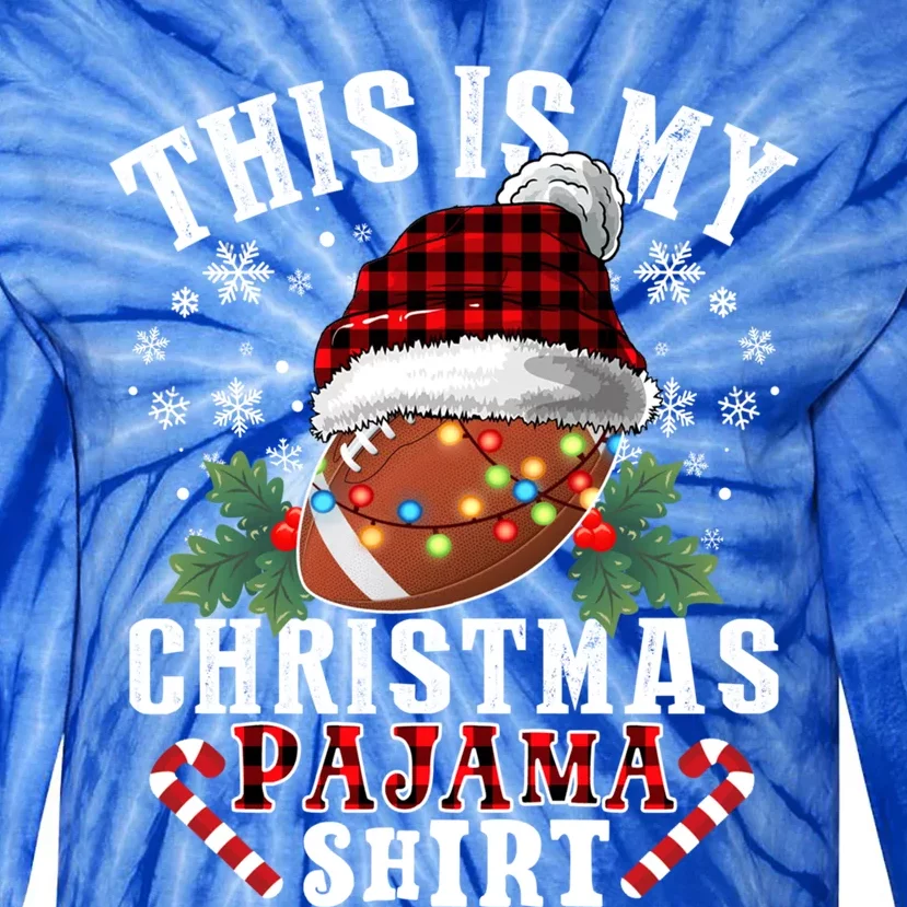 This Is My Christmas Pajama Gift Football Ball Sport Xmas Gift Tie-Dye Long Sleeve Shirt