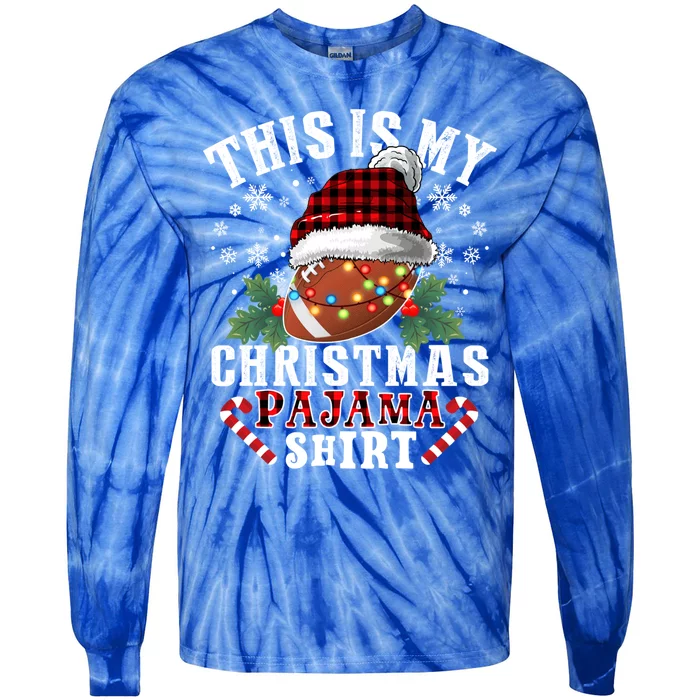 This Is My Christmas Pajama Gift Football Ball Sport Xmas Gift Tie-Dye Long Sleeve Shirt