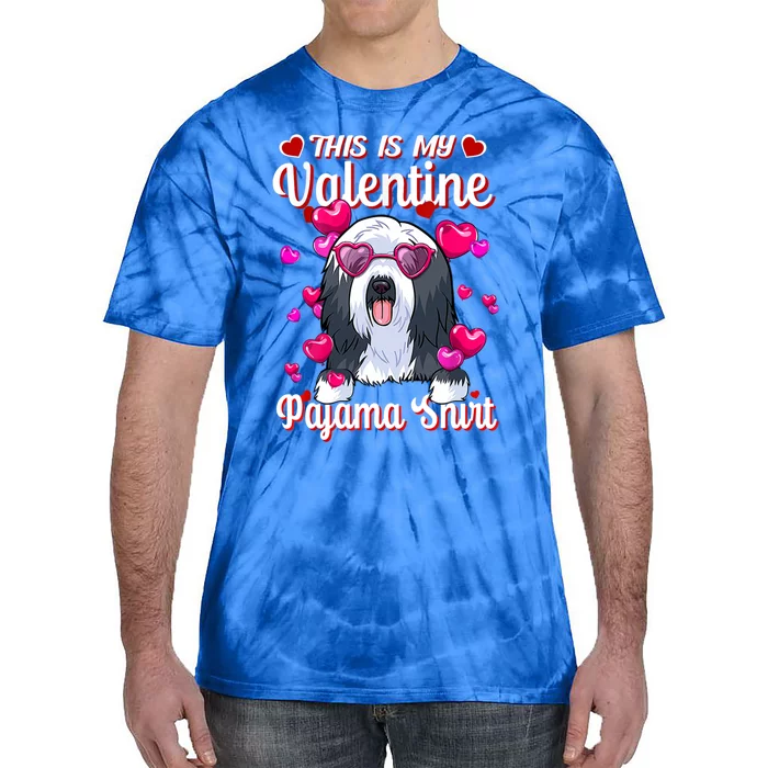 This Is My Valentine Pajama Funny Gift Beared Collie Lovers Cool Gift Tie-Dye T-Shirt