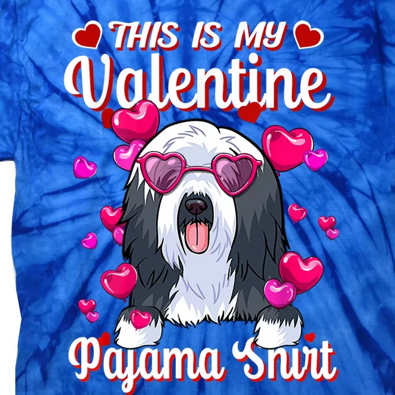 This Is My Valentine Pajama Funny Gift Beared Collie Lovers Cool Gift Tie-Dye T-Shirt